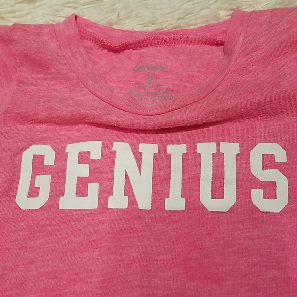 Super trendy hot pink "genius" long sleeve onesie - Picture 3 of 3